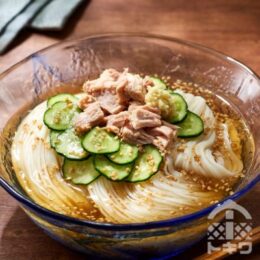 きゅうりとツナのそうめん