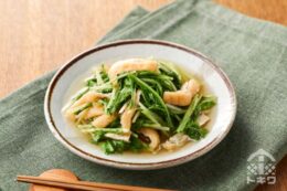 水菜と油揚げの煮浸し