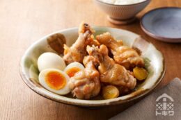 鶏手羽と玉子のべんりで酢煮